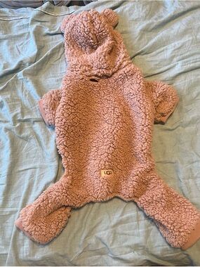 UGG Pink Sherpa Dog Jumpsuit Hoodie